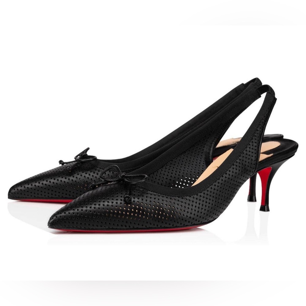 New Christian Louboutin HALL SLING PUMP 55
Perforated Leather Heels Size 7